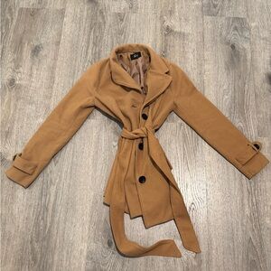 Women's Tan Belted Coat